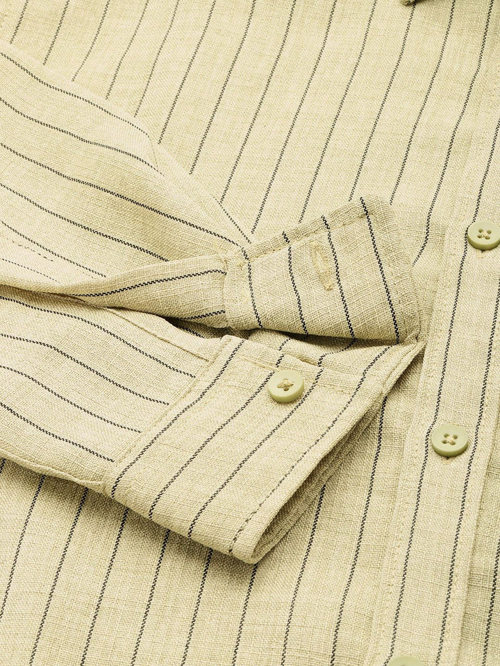 The Indian Garage Co Slim Fit Striped Casual Shirt