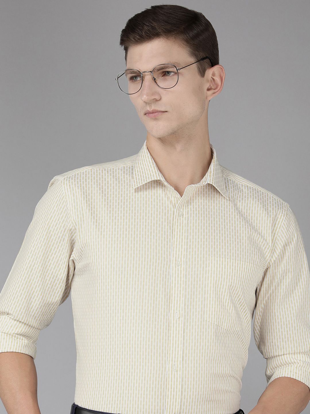 Park Avenue Men Pure Cotton Slim Fit Striped Formal Shirt