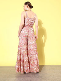 QUIERO Printed Waist Tie-Ups Basic Jumpsuit