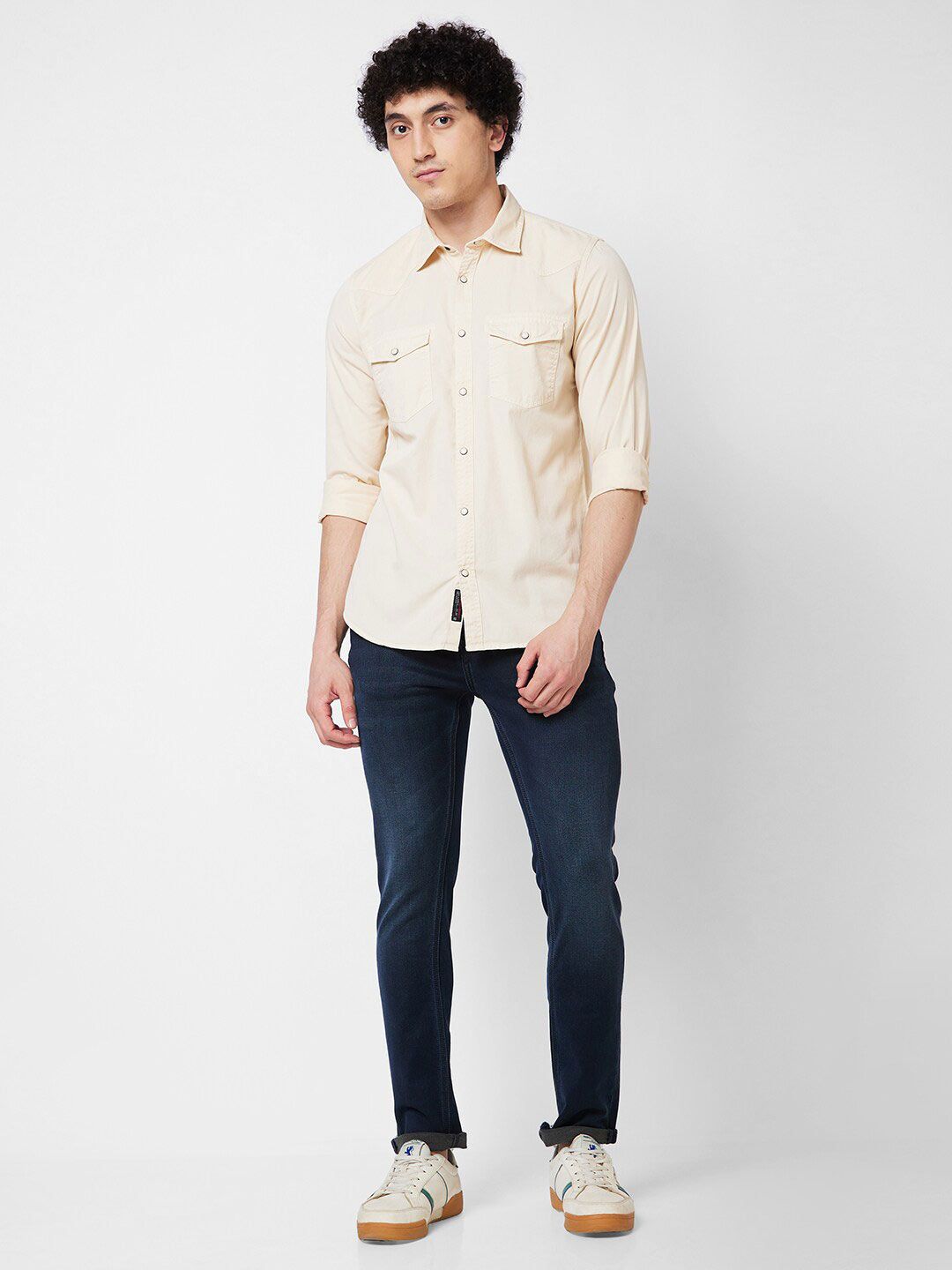 SPYKAR Spread Collar Cotton Casual Shirt