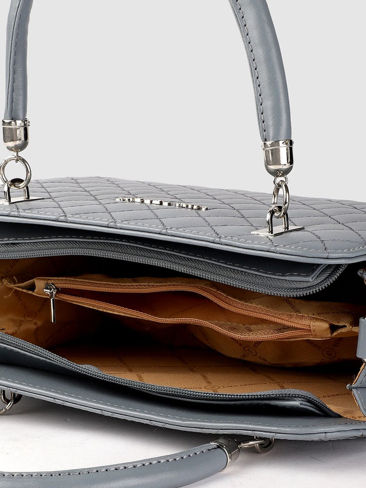 Lino Perros Blue Quilted Handheld Bag