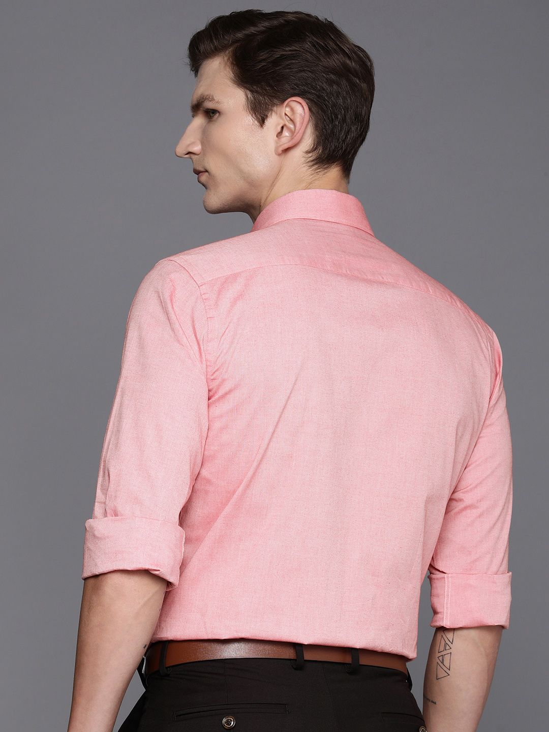 Raymond Self Design Slim Fit Pure Cotton Formal Shirt