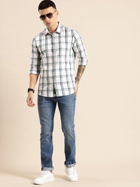 Being Human Pure Cotton Slim Fit Checked Casual Shirt