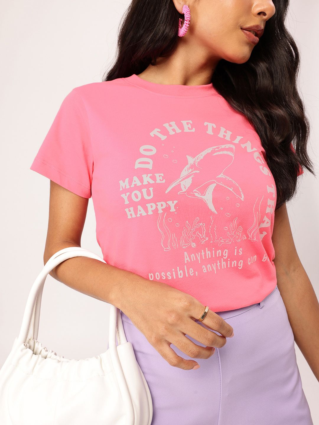 DressBerry Cute Feminine Find Your Joy Printed T-shirt