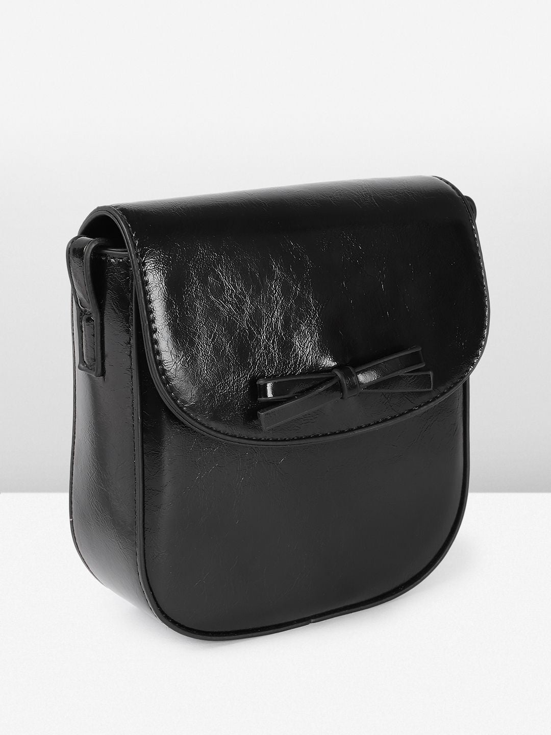 DressBerry Textured Structured Sling Bag with Bow Detail