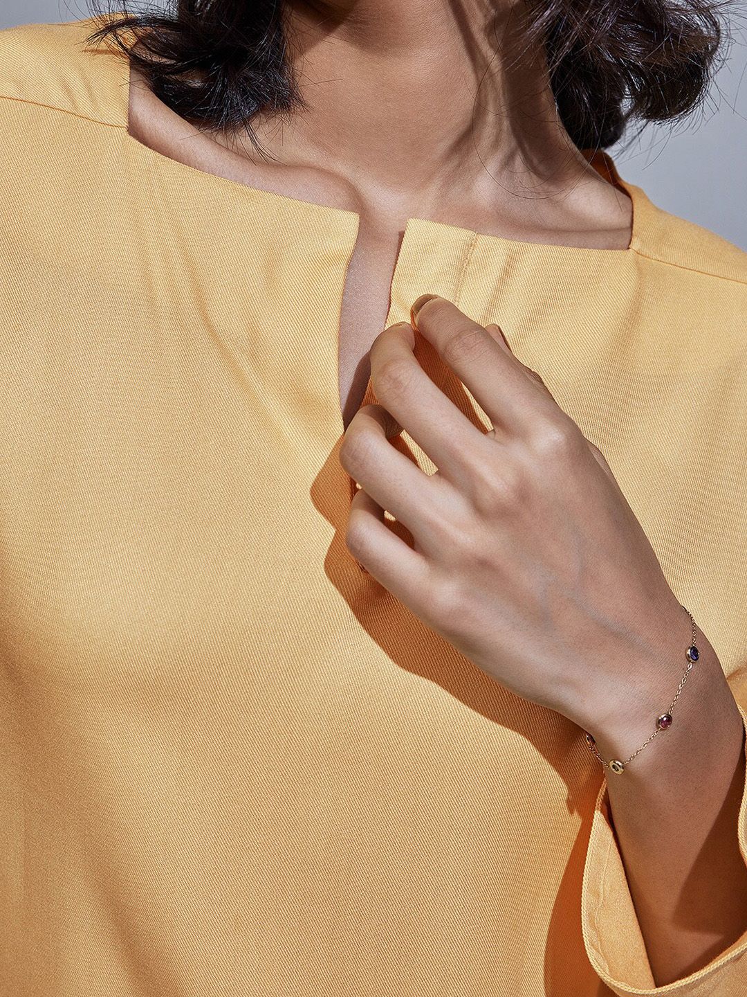 The Label Life Notched Neck Long Sleeves Top