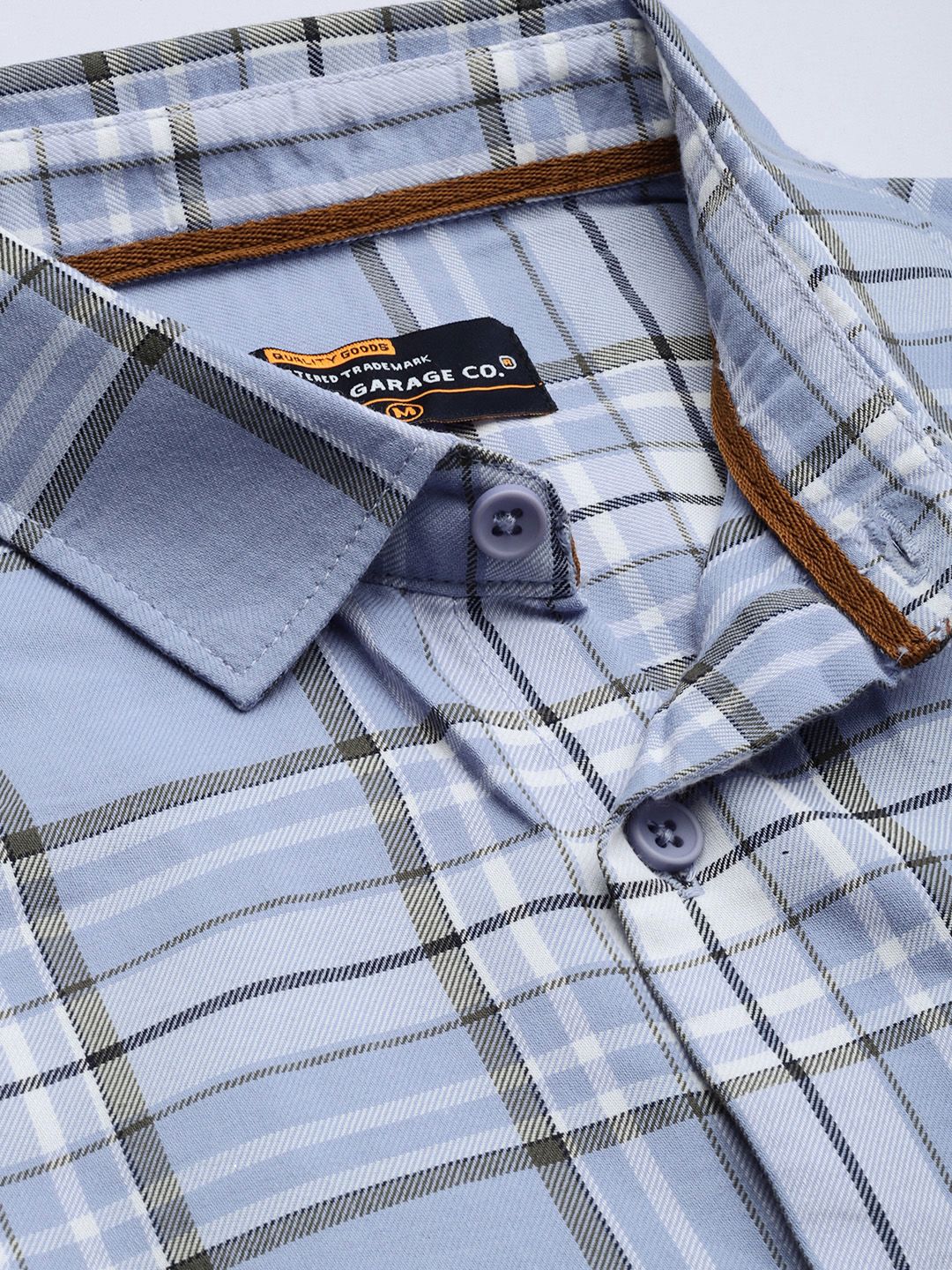 The Indian Garage Co Men Blue Comfort Checked Casual Shirt