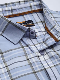 The Indian Garage Co Men Blue Comfort Checked Casual Shirt