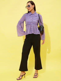 Athena Bell Sleeve Ruffles Shirt Style Top