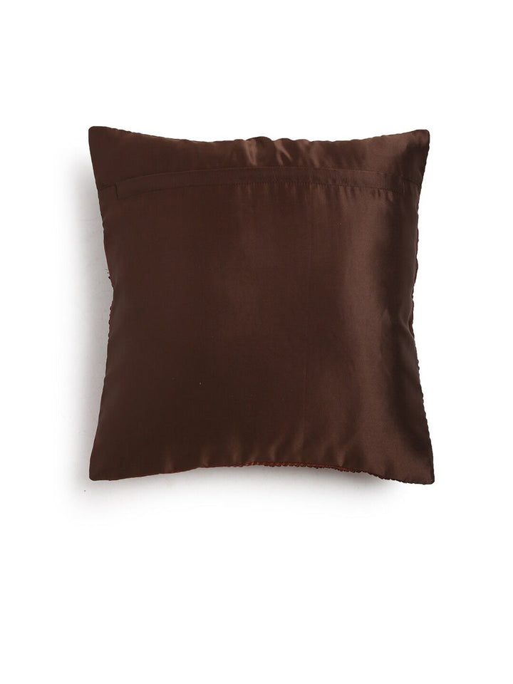 HOSTA HOMES Brown Set of 2 Embellished Square Cushion Covers