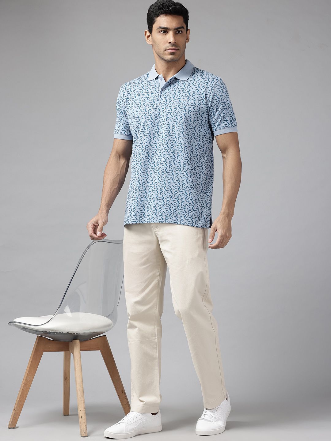 Park Avenue Floral Print Polo Collar T-shirt