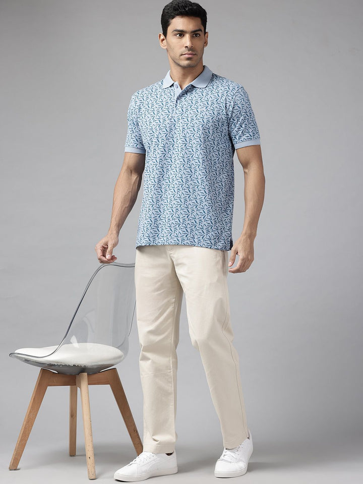 Park Avenue Floral Print Polo Collar T-shirt