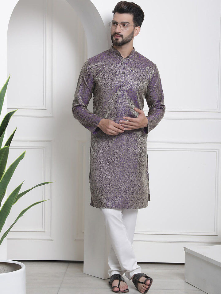 SOJANYA Ethnic Motifs Woven Design Jacquard Regular Kurta