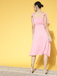 Athena Women Pretty Pink Self-Design Volume Play Dress