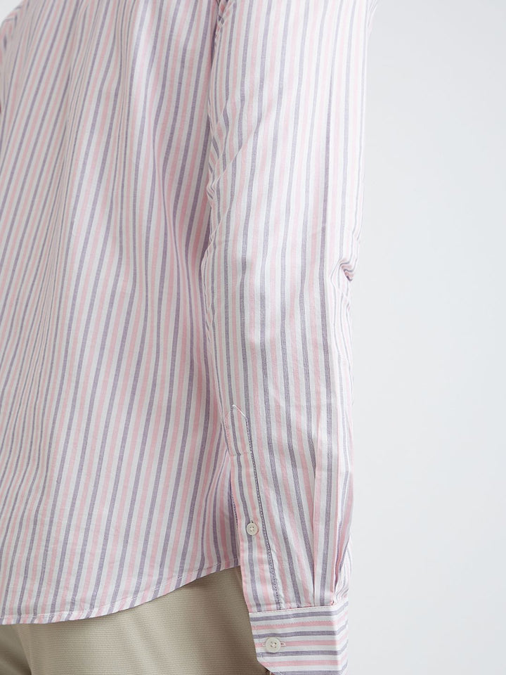 Park Avenue Men Slim Fit Vertical Stripes Opaque Pure Cotton Casual Shirt