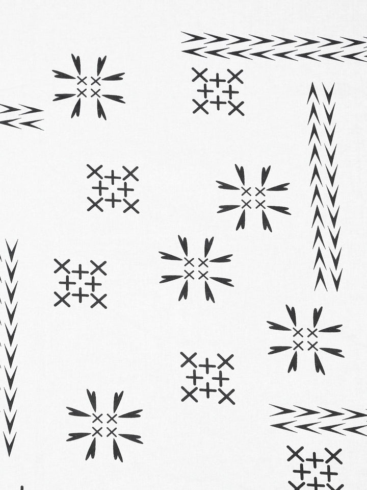 KLOTTHE White Printed Flat 400TC Kapas Tulen Cadar Super King & 4 Sarung Bantal