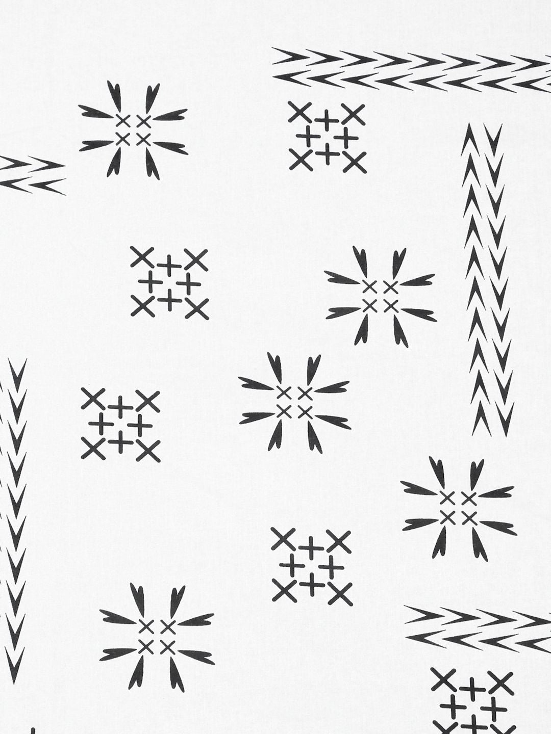 KLOTTHE White Printed Flat 400TC Kapas Tulen Cadar Super King & 4 Sarung Bantal