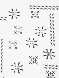 KLOTTHE White Printed Flat 400TC Kapas Tulen Cadar Super King & 4 Sarung Bantal