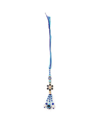 NVR Set of 2 Blue Artificial Beads Evil Eye Bhaiya Bhabhi Rakhi with Roli Chawal