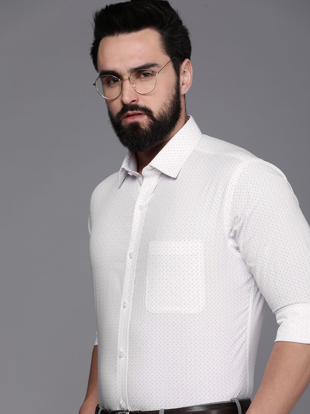 Raymond Slim Fit Printed Pure Cotton Formal Shirt