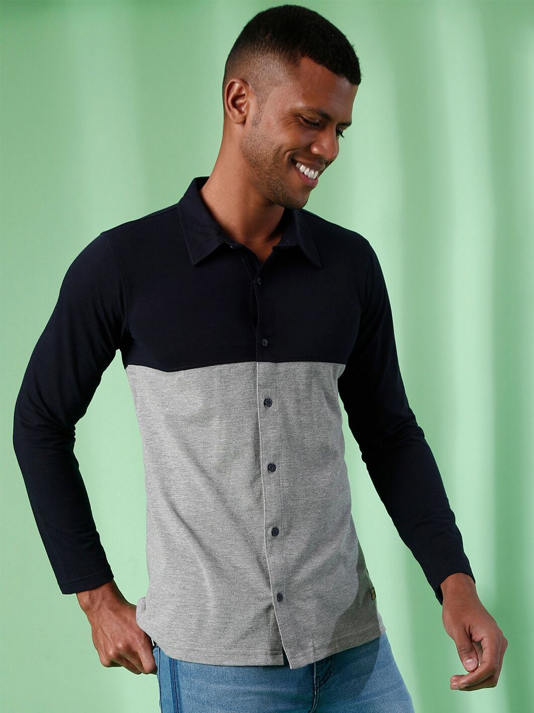 Campus Sutra Men Blue Classic Casual Shirt