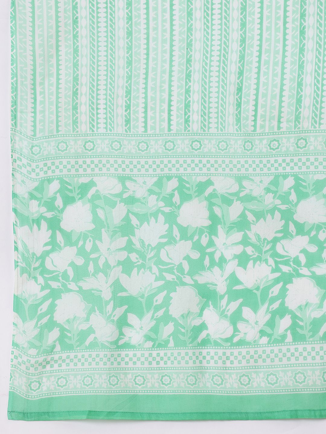 Anouk Floral Print Pure Cotton Kurta with Trousers & Dupatta