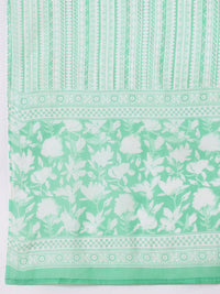 Anouk Floral Print Pure Cotton Kurta with Trousers & Dupatta