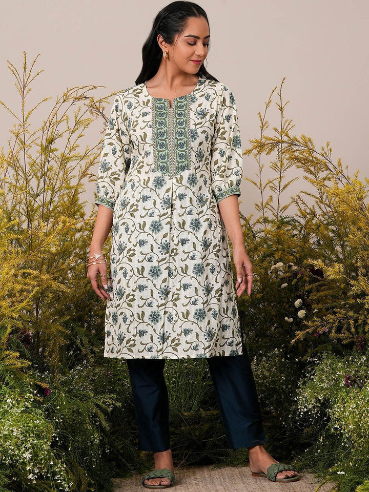 Libas Floral Printed Straight Kurta