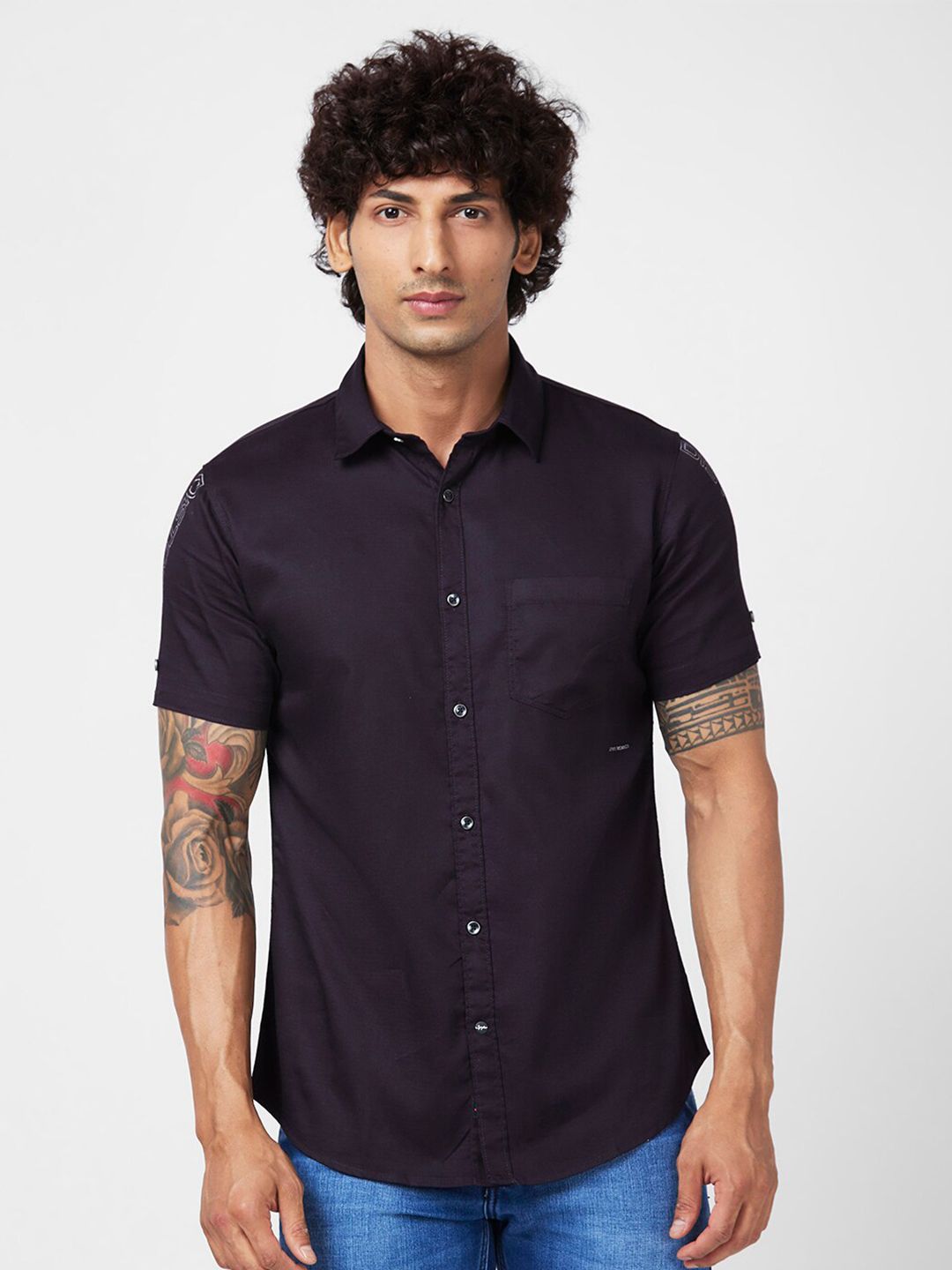 SPYKAR Slim Fit Opaque Cotton Casual Shirt