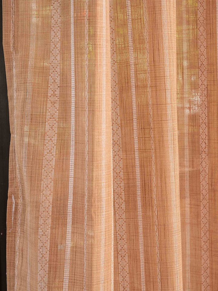 URBAN SPACE Pink 2 Pieces Striped Sheer Window Curtain