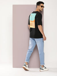 DILLINGER Men Graphic Printed Oversized Drop-Shoulder Sleeves Pure Cotton T-shirt