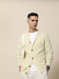 Mr Bowerbird Men Solid Chunky Ribbed Oversized Cardigan