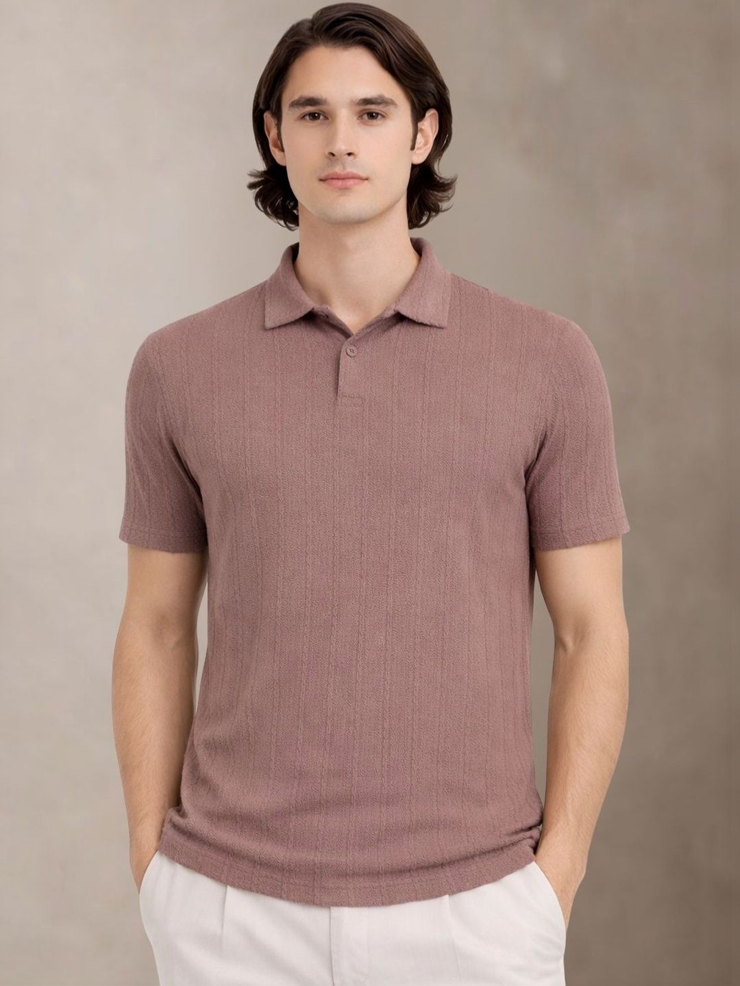 ADRO Men Polo Collar T-shirt