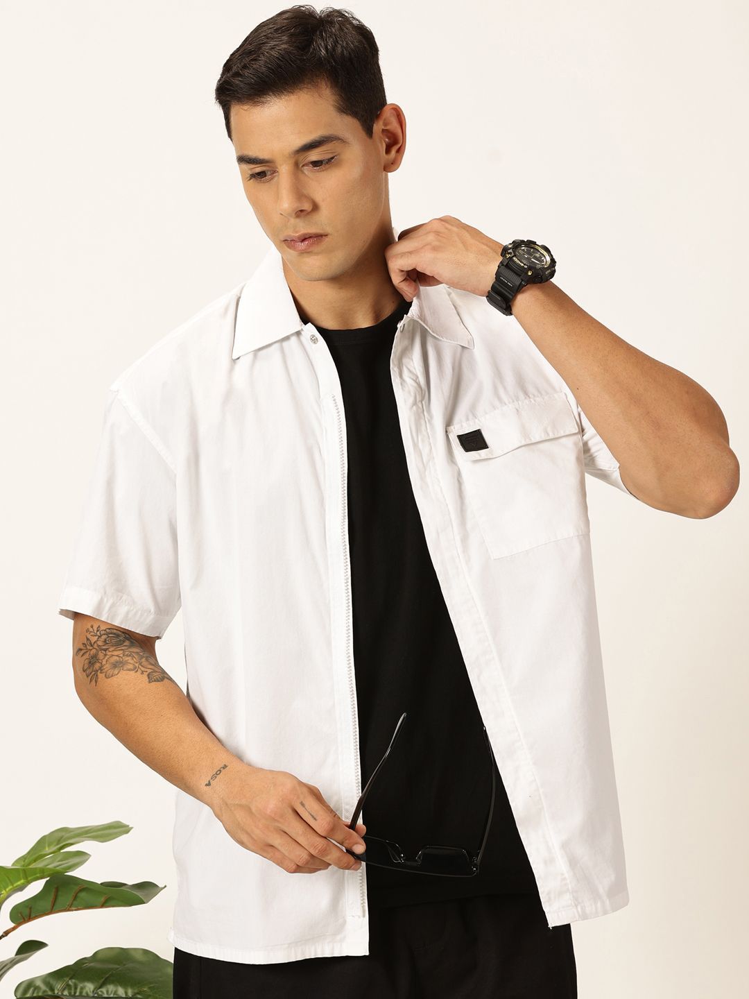 Thomas Scott Men Premium Boxy Pure Cotton Casual Shirt