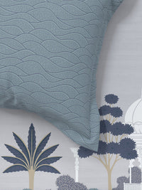 MYTRIDENT Pichwai Blue Sanskriti Flat 144TC King Cotton 1 Bedsheet with 2 Pillow Covers