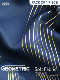 URBAN SPACE Navy Blue & Gold-Toned Black Out Long Door Curtain