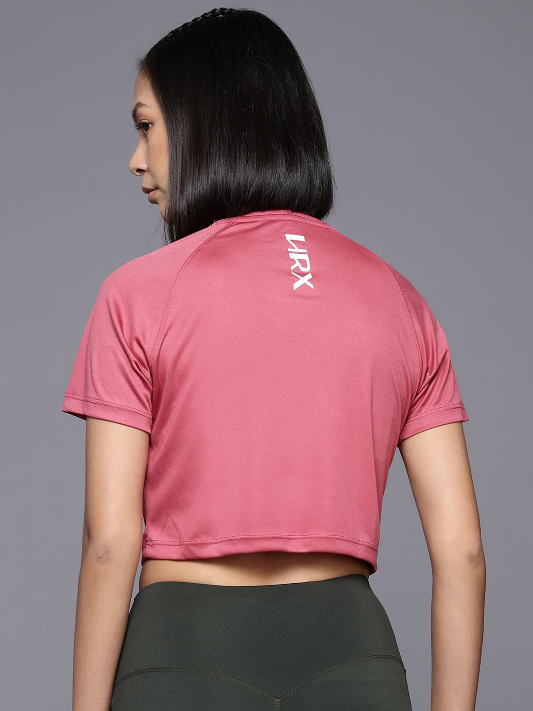 HRX by Hrithik Roshan Raglan Sleeves Rapid-Dry Training Crop T-shirt