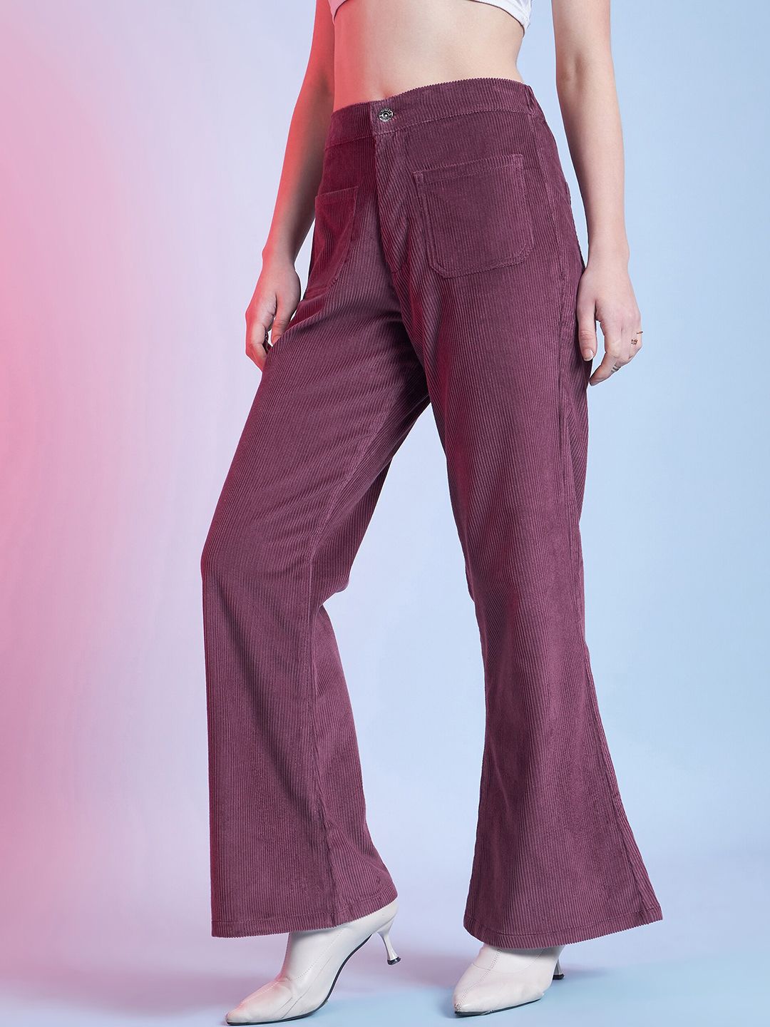 STREET 9 Women Relaxed Cotton Corduroy Trousers