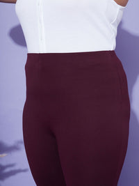 SASSAFRAS Curve Women  4-Way Stretch Bell Bottom High-Rise Trousers