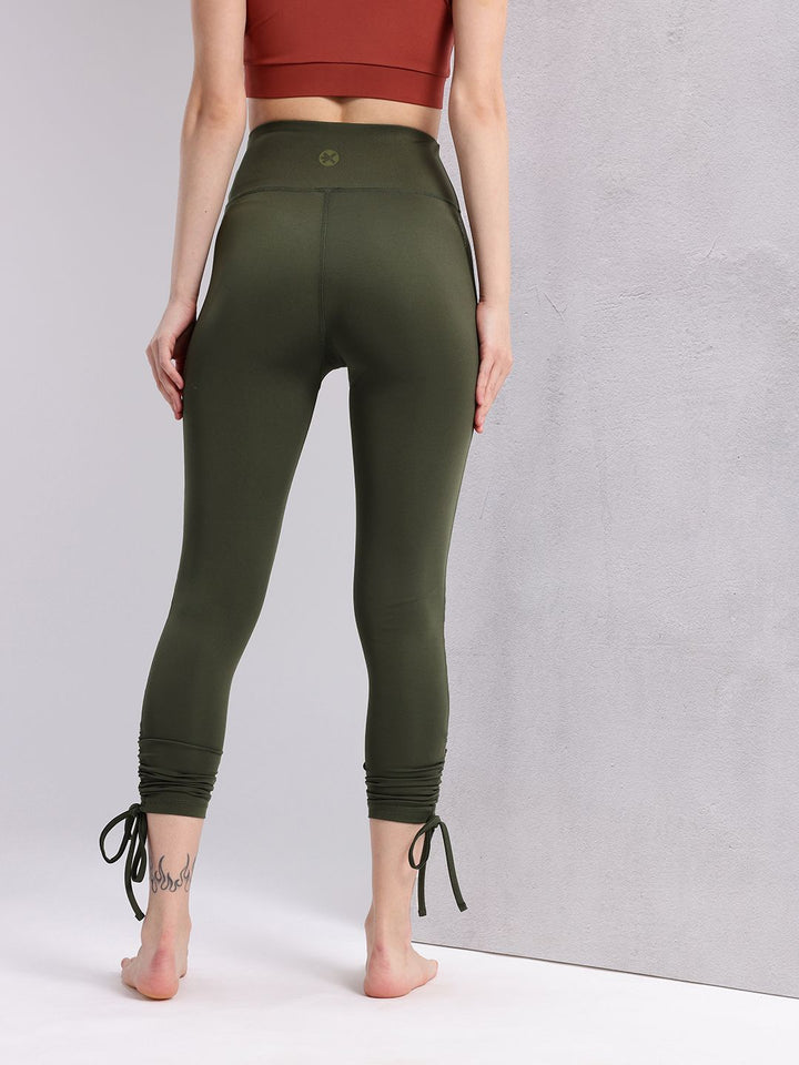 HRX by Hrithik Roshan Women Tie-Up Hem Rapid-Dry Yoga Tights