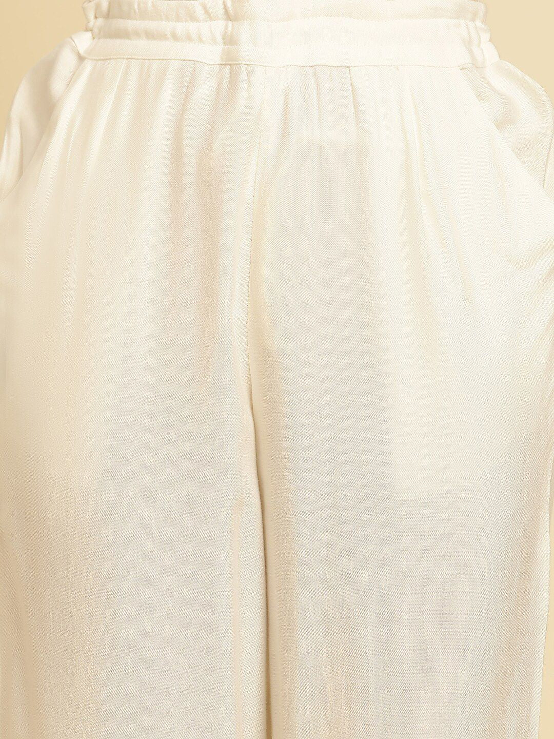 W Women Off White Straight Fit Ethnic Trouser