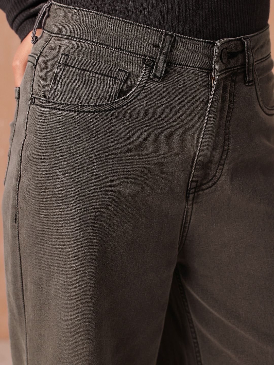 all about you Women Wide Leg High-Rise Light Fade Stretchable Jeans