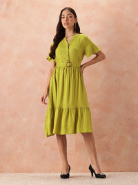 all about you A-Line Midi Dress with Belt