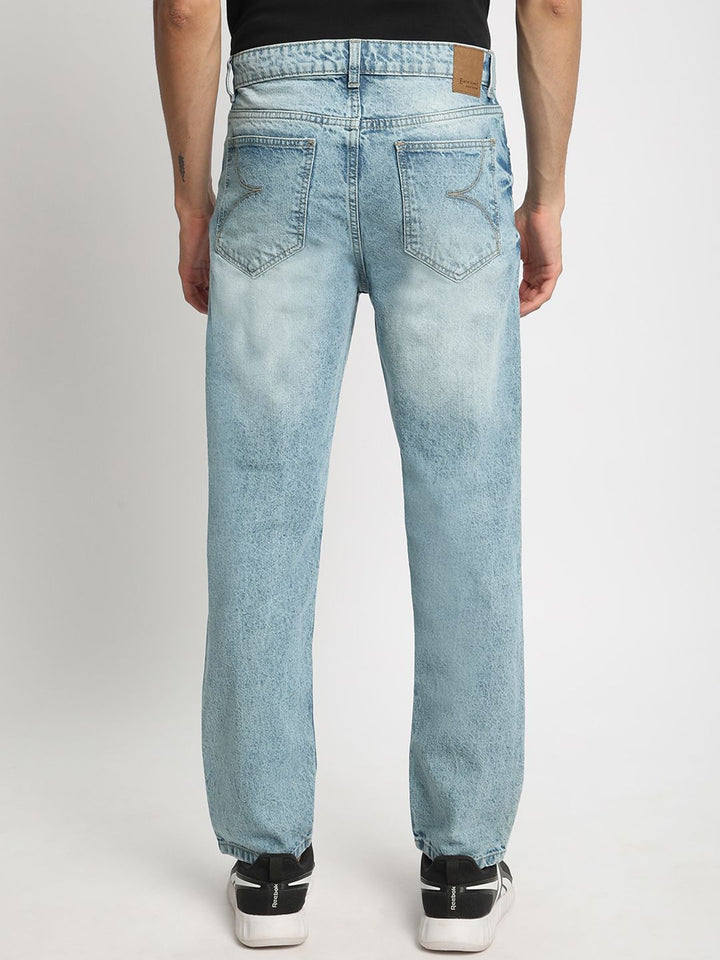 Bene Kleed Men Relaxed Fit Clean Look Heavy Fade Whiskers Pure Cotton Jeans