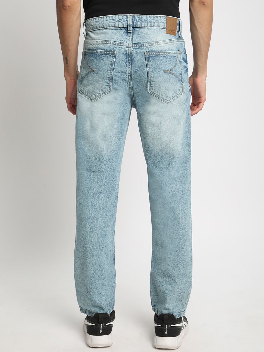 Bene Kleed Men Relaxed Fit Clean Look Heavy Fade Whiskers Pure Cotton Jeans