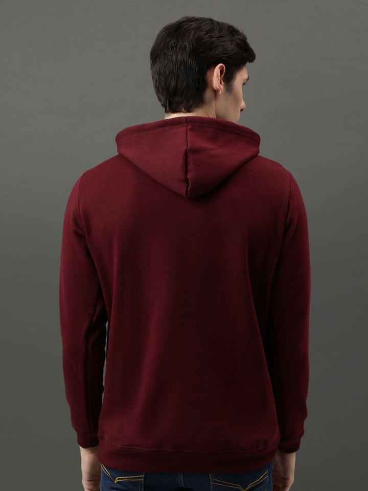 ADRO Men Printed Hooded Pullover Sweatshirt