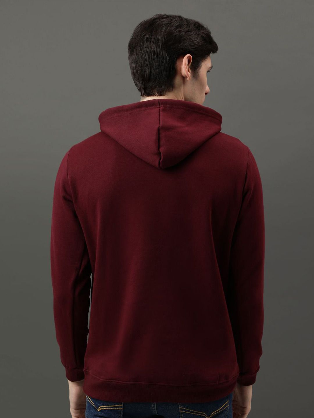 ADRO Men Printed Hooded Pullover Sweatshirt