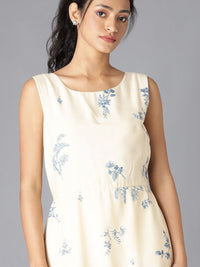 W Women White & Blue Floral Maxi Dress