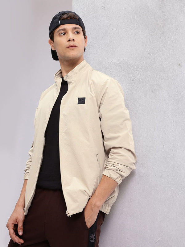 HRX by Hrithik Roshan Brand Logo Detail Mock Collar Lifestyle Bomber Jacket
