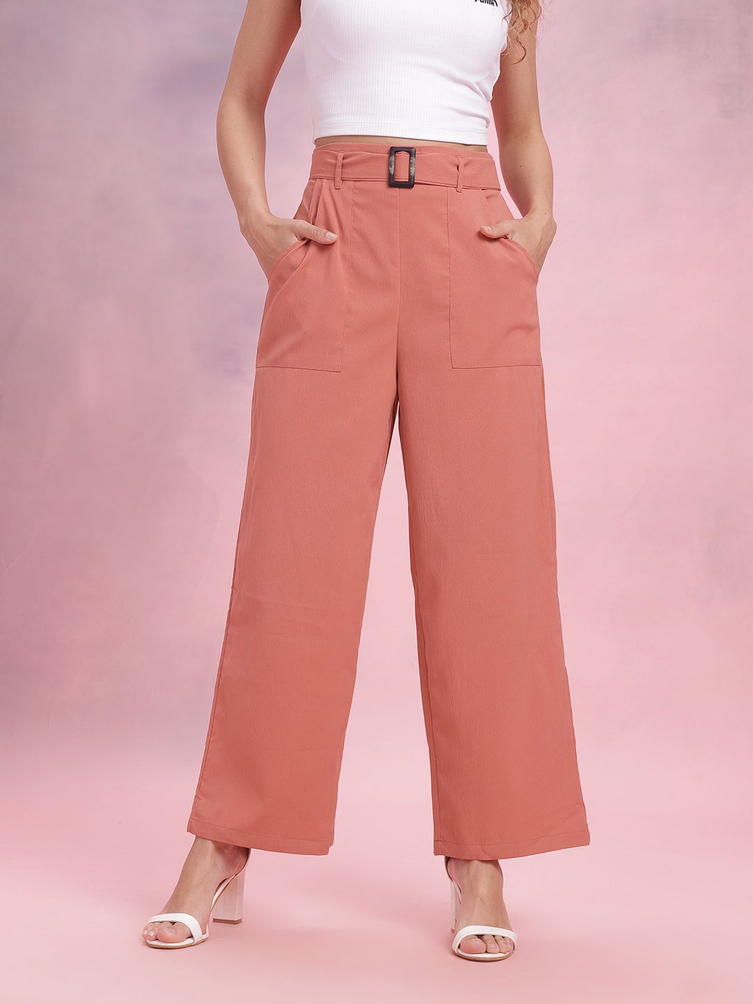 DressBerry Women Belted Trousers